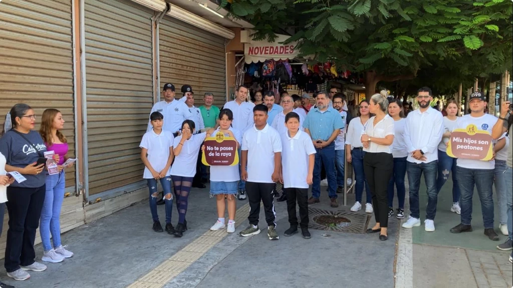 Conciencia vial: Autoridades ahomenses conmemoran el Día del Peatón