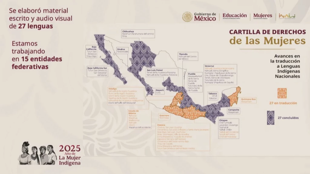 Presentan la cartilla de los derechos de las mujeres en diferentes lenguas indígenas