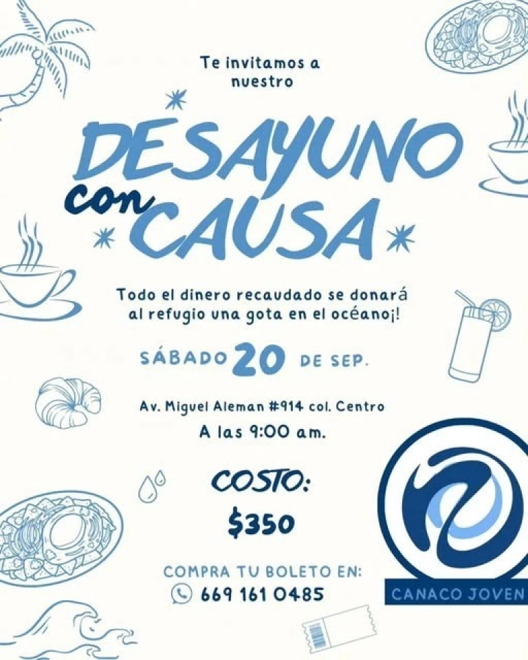 Canaco Jóvenes de Mazatlán realizará desayuno con causa busca mejorar la calidad de vida de adultos mayores