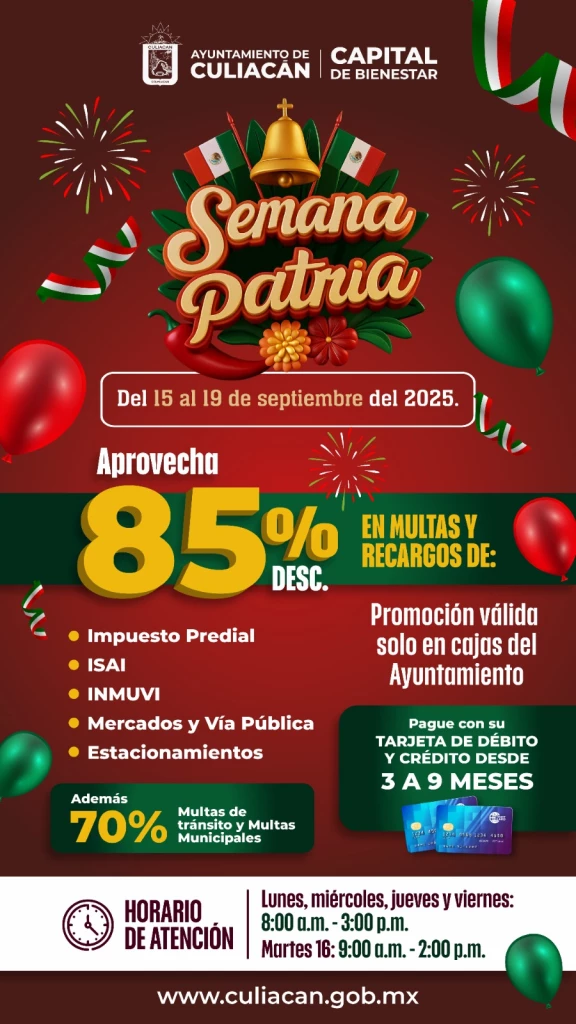 Inicia la semana patria del Ayuntamiento de Culiacán