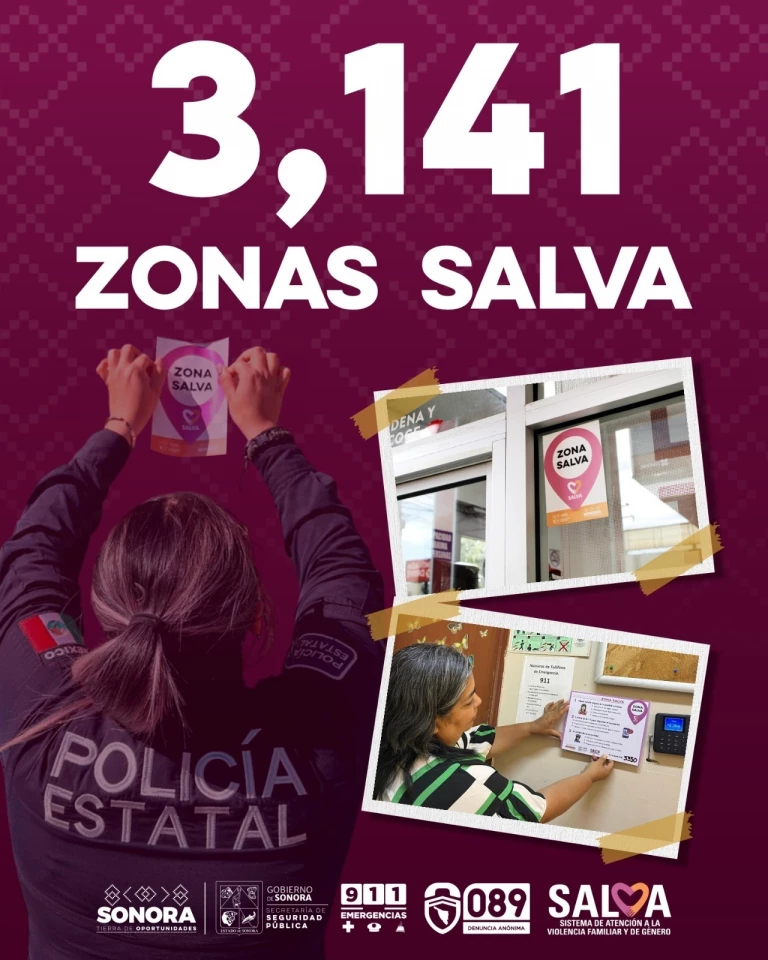 Verifican operación de Zonas SALVA en Empalme para proteger a mujeres en riesgo