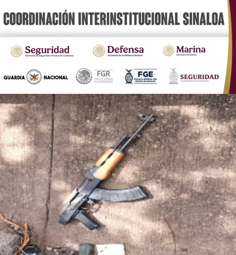 Grupo Interinstitucional asegura arma larga y municiones en Culiacán