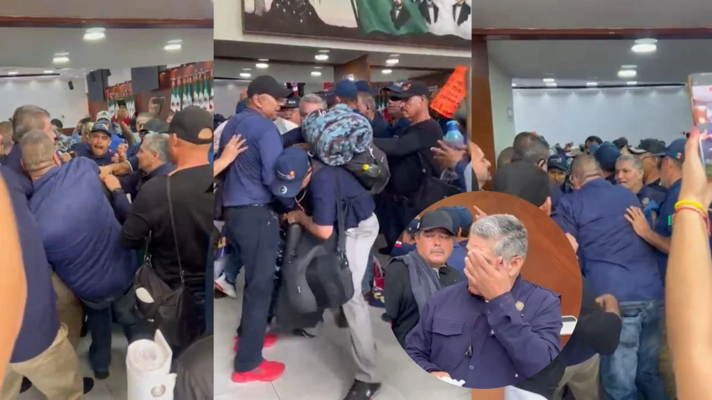 Guerreros Azules se manifiestan en el Congreso de Sinaloa; hubo disturbios y un trabajador herido