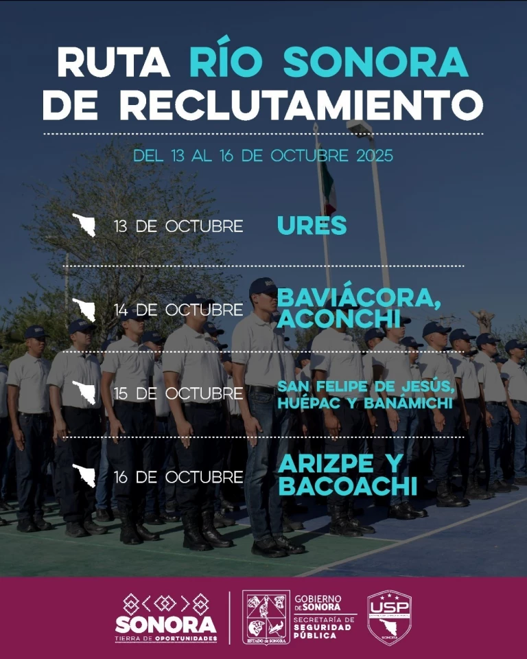 Invita Gobierno de Sonora a jóvenes con vocación de servicio a formarse como Policía de Proximidad