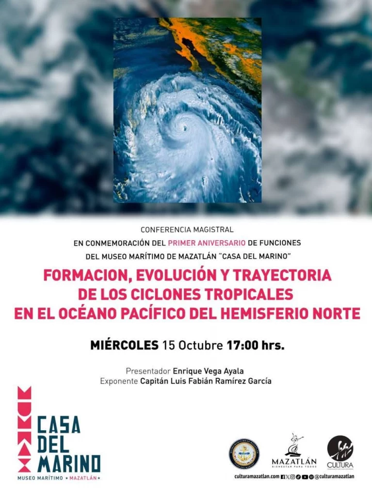 Casa del Marino Mazatlán realizará conferencia de ciclones tropicales en conmemoración a su primer aniversario