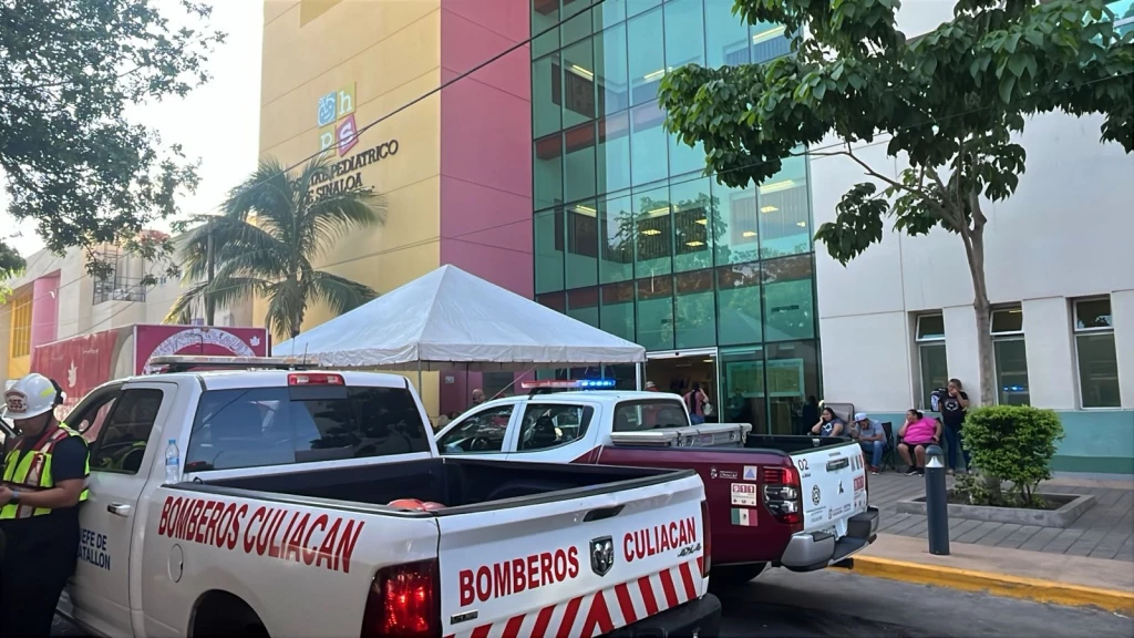 Derrame de químico en el Hospital Pediátrico en Culiacán, moviliza a cuerpos de emergencia