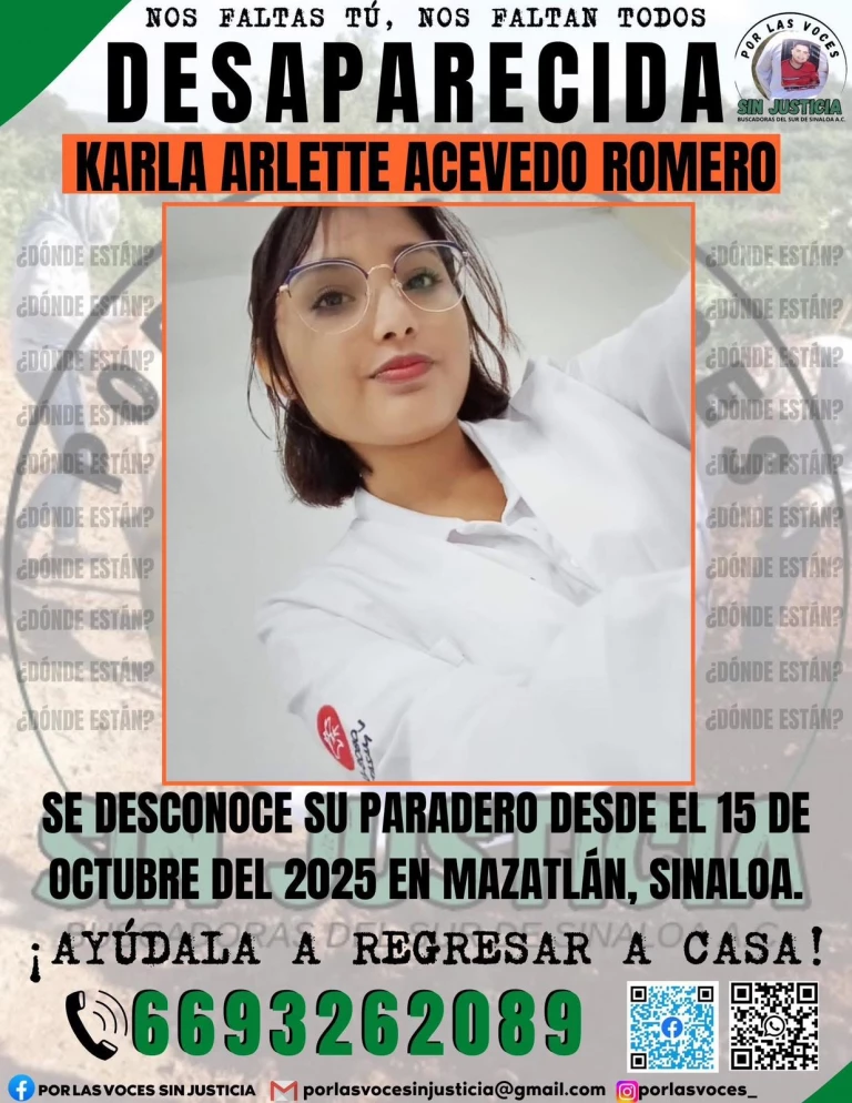 Mujer estudiante de medicina desaparece en Mazatlán