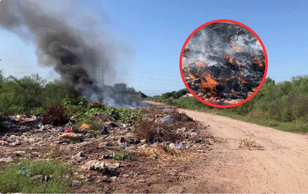 ¡Atentos! Reportan constantes quemas de basura en sector Canteras de Los Mochis