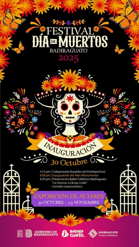 Vive las tradiciones mexicanas en Badiraguato con el Festival de Día de Muertos 2025
