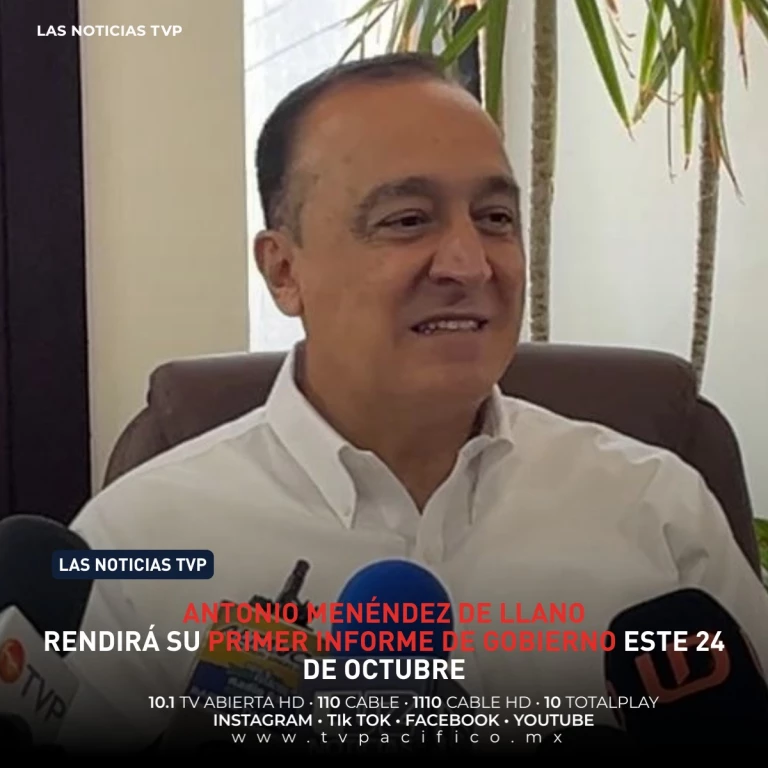 Antonio Menéndez de Llano rendirá su primer Informe de Gobierno este 24 de octubre