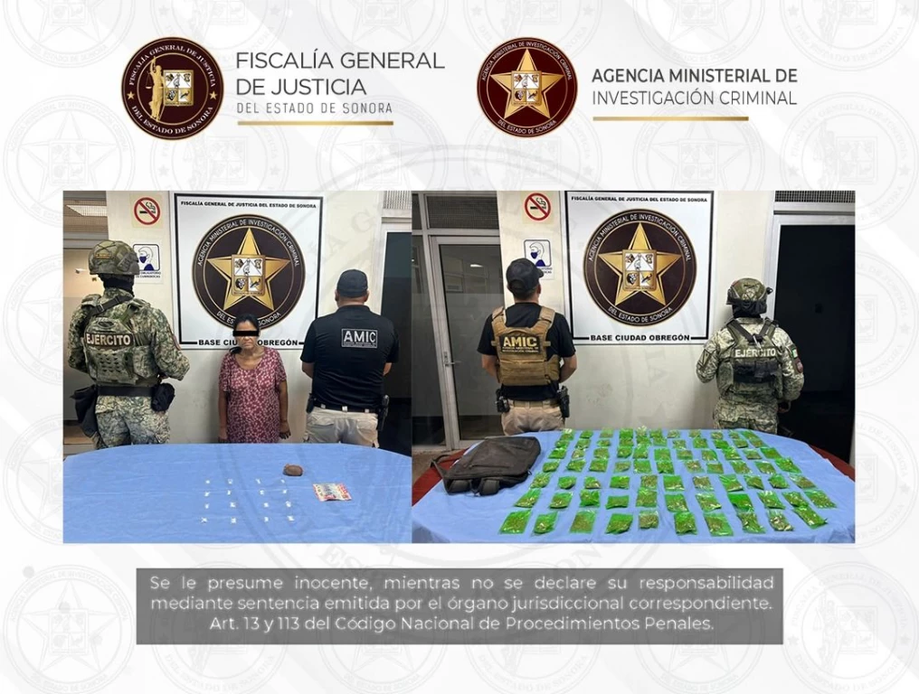 Operativos coordinados en Cajeme llevan a la captura de una persona y el aseguramiento de varias dosis de droga