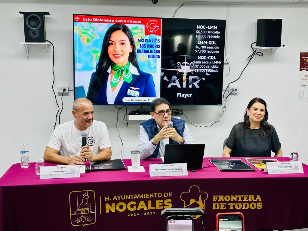 Inician vuelos comerciales Nogales–Los Mochis–Guadalajara a partir del 16 de diciembre
