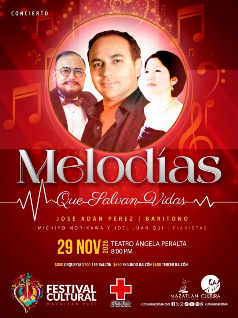 "Melodías que Salvan Vidas":  concierto benéfico en apoyo a la Cruz Roja Delegación Mazatlán