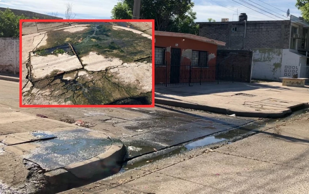 ¡Atentos! Denuncian drenaje colapsado en La Cuchilla de Los Mochis