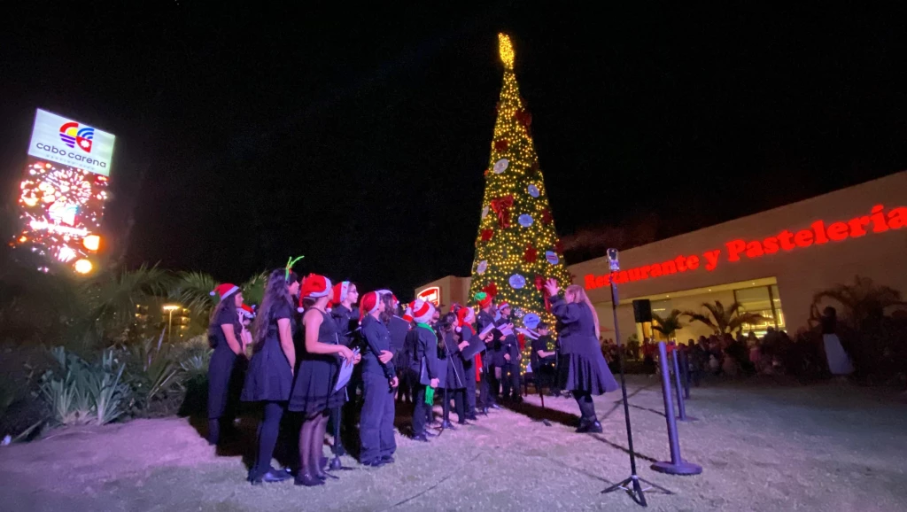 Inicia la magia de la navidad en plaza Cabo Carena con el encendido del árbol 