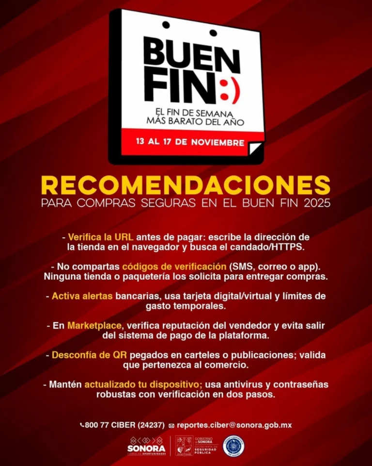 Brinda Unidad Cibernética orientación para evitar fraudes durante el Buen Fin 2025 