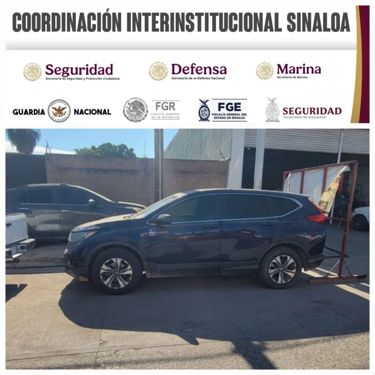 Grupo Interinstitucional localiza 45 vehículos con reporte de robo en Eldorado y Culiacán