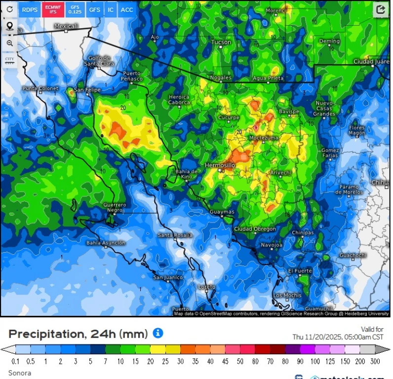 Frío, lluvia y posibles nevadas azotarán Sonora esta semana