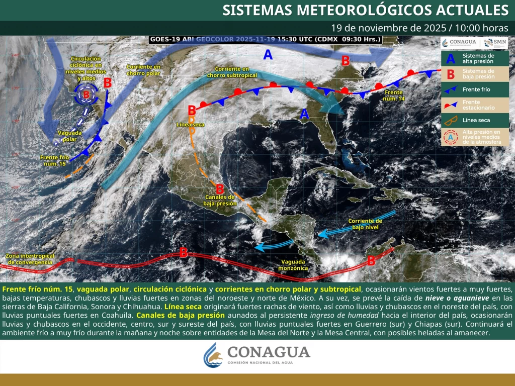 Gobierno de México exhorta a la población del Norte y Noroeste del país a abrigarse