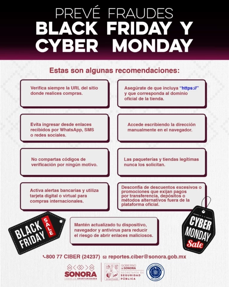 Prevé fraudes este Black Friday y Cyber Monday: Secretaría de Seguridad Pública 