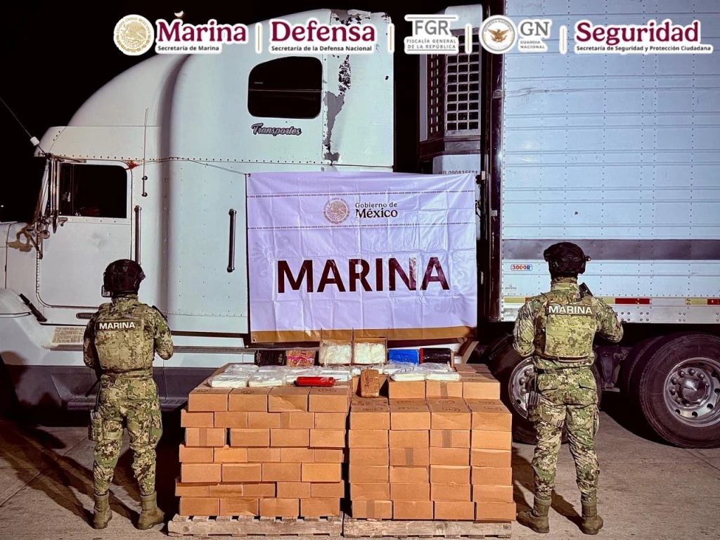 Aseguran más de media tonelada de metanfetamina en el Recinto Portuario de Mazatlán