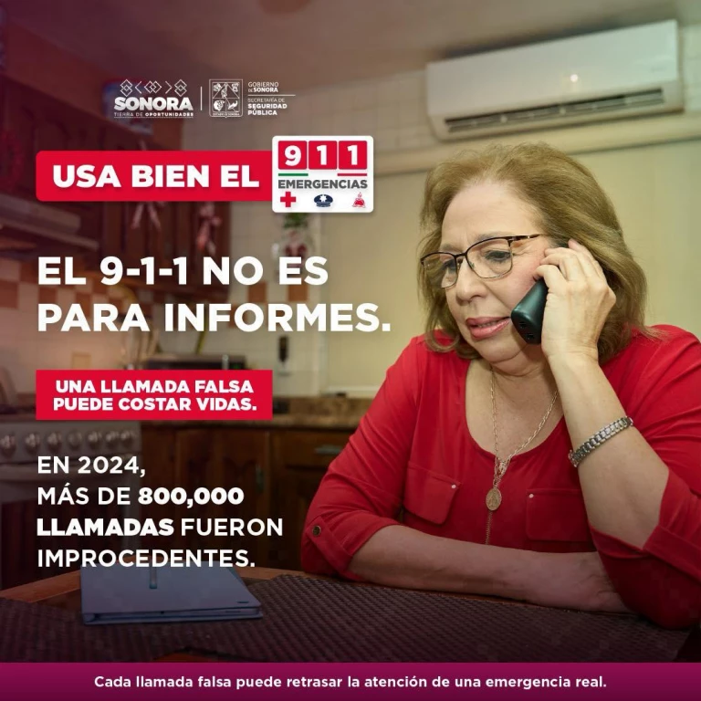 Invita SSP Sonora a usar bien la línea 9-1-1 ante miles de llamadas falsas