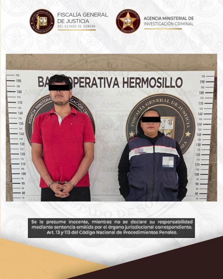 FGJES detiene a dos personas por intento de homicidio en Hermosillo