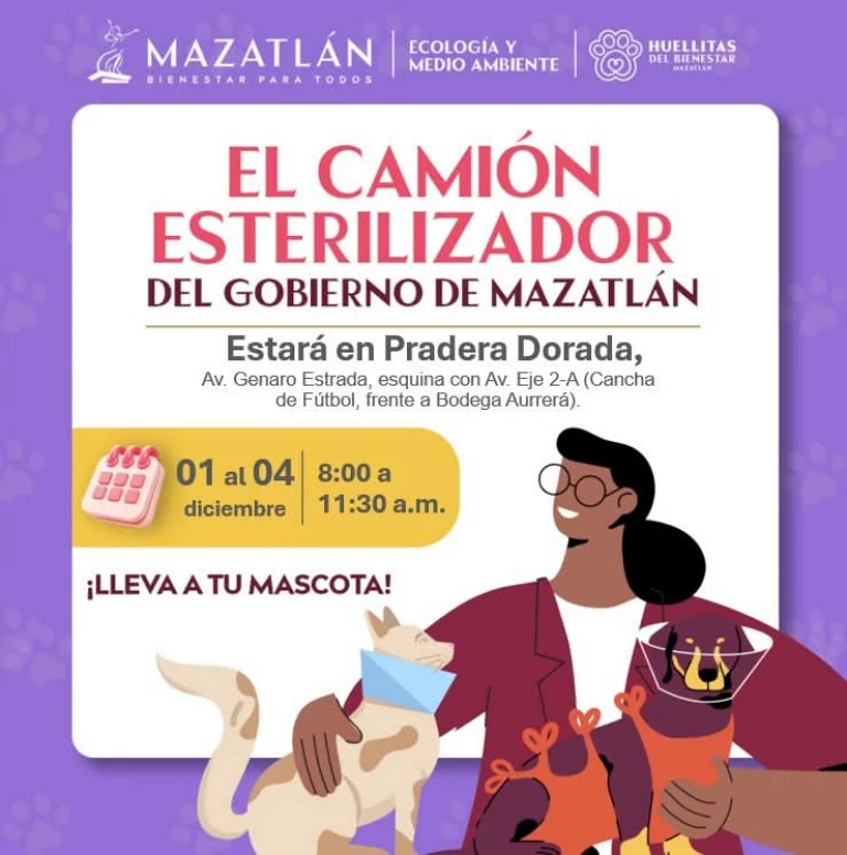 Programa "Huellitas del Bienestar" lleva sus servicios a Pradera Dorada III Mazatlán