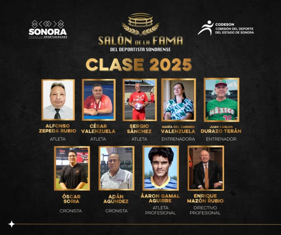 Definen a la Clase 2025 del Salón de la Fama del Deportista Sonorense