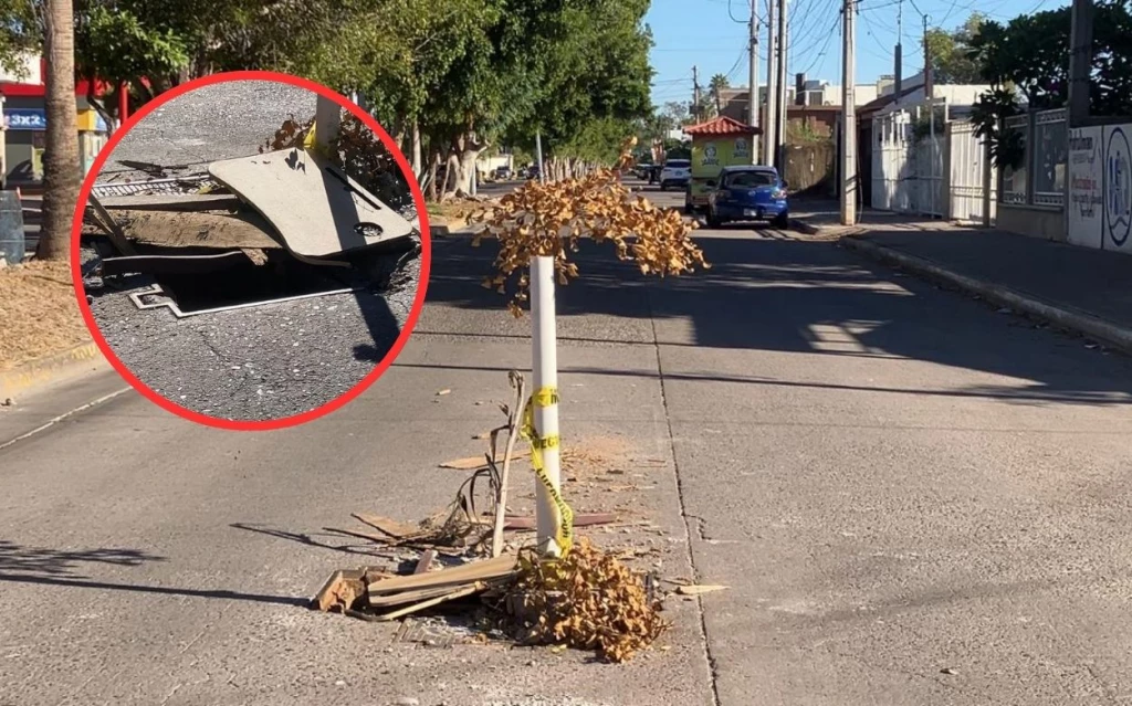 ¡Precaución! Reportan alcantarilla en la 12 de Octubre de Los Mochis
