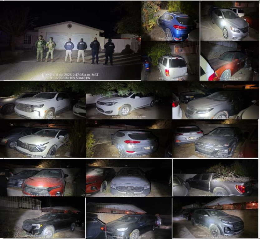 Aseguran 24 vehículos robados y blindados en operativo en Agua Prieta