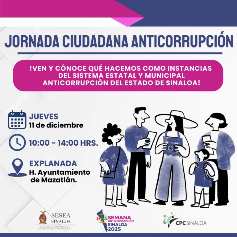 En Mazatlán se llevará a cabo la primera Jornada Ciudadana Anticorrupción