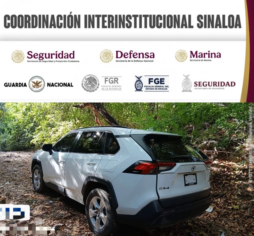 Grupo Interinstitucional asegura vehículos robados, municiones y equipo táctico en zona rural de Culiacán