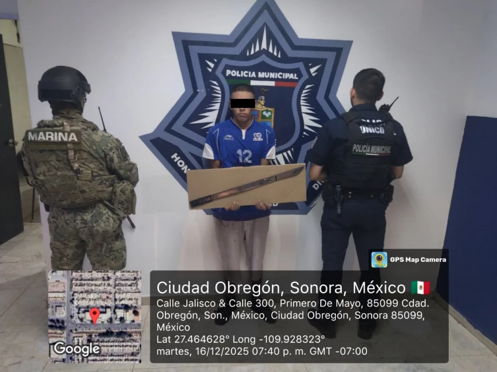 SSPM detiene a joven con arma blanca en la colonia Los Presidentes