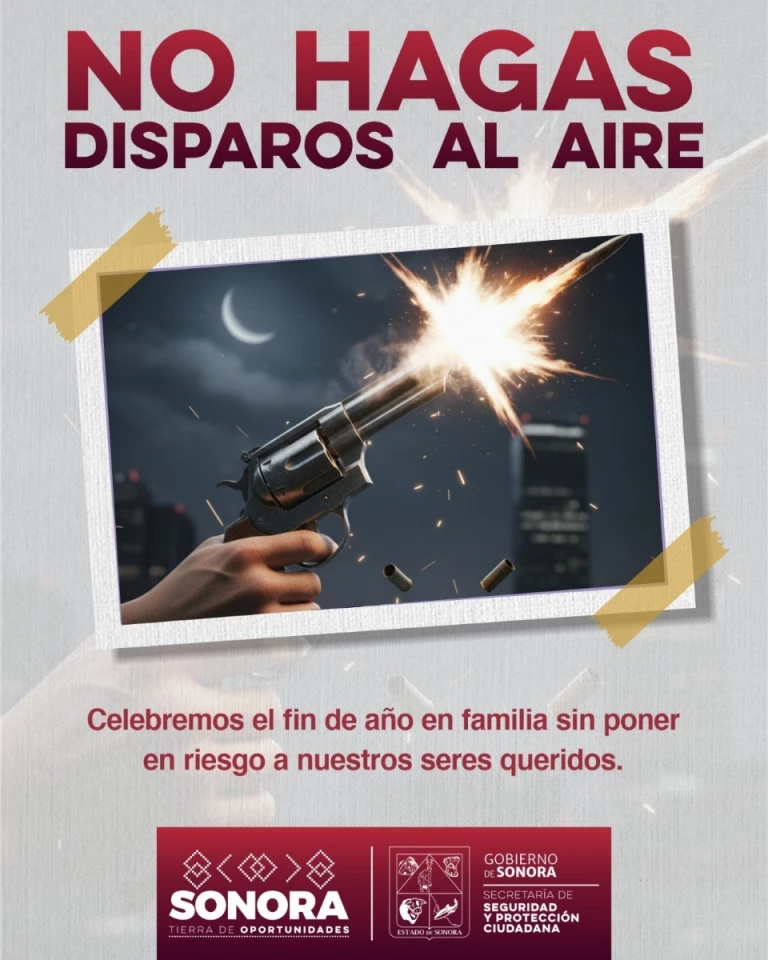 Policía Estatal llama a celebrar Año Nuevo sin disparos al aire