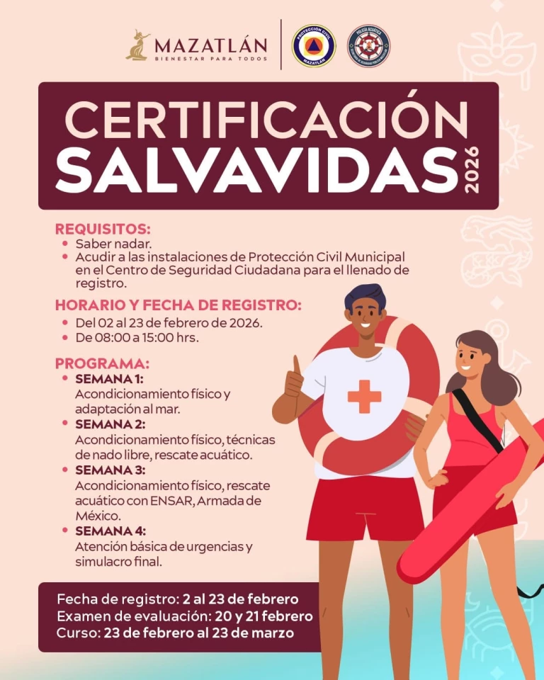 Abren convocatoria para certificación de salvavidas en Mazatlán