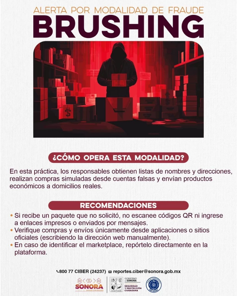 Alerta SSPC Sonora por fraude “Brushing”: envían paquetes no solicitados