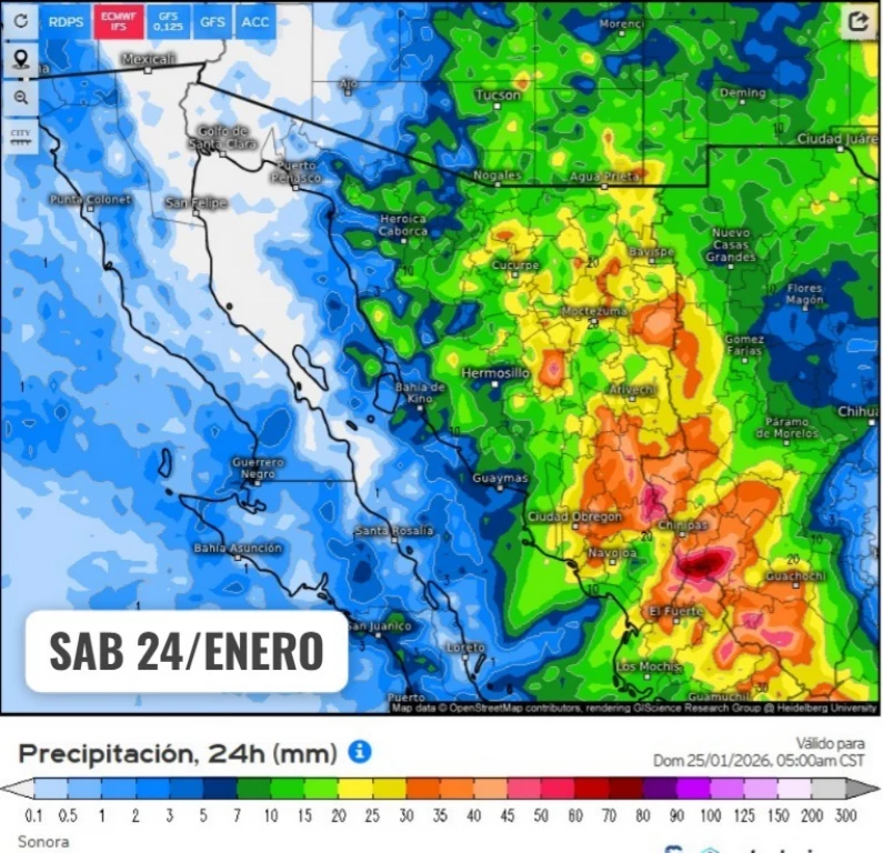 Se esperan lluvias y nevadas en Sonora este fin de semana