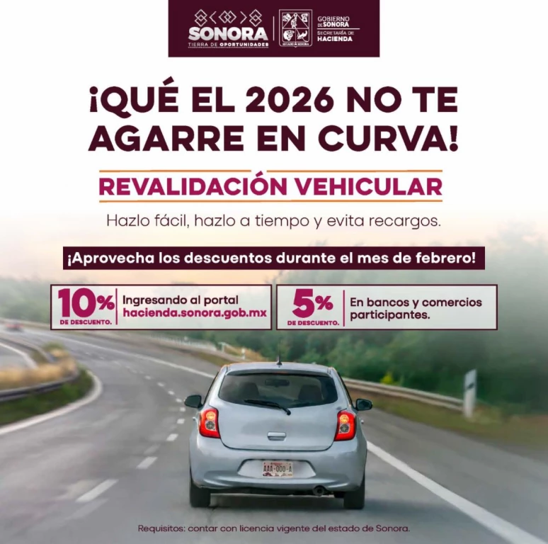 Mantienen descuentos por pronto pago en revalidación vehicular 2026