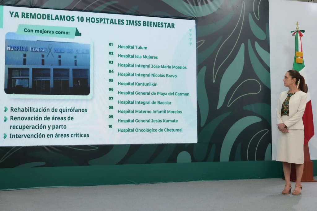 En Quintana Roo se invertirán más de 5 mil mdp en carreteras, puentes y bachilleratos; avanza infraestructura hospitalaria: Presidenta Claudia Sheinbaum desde Cancún