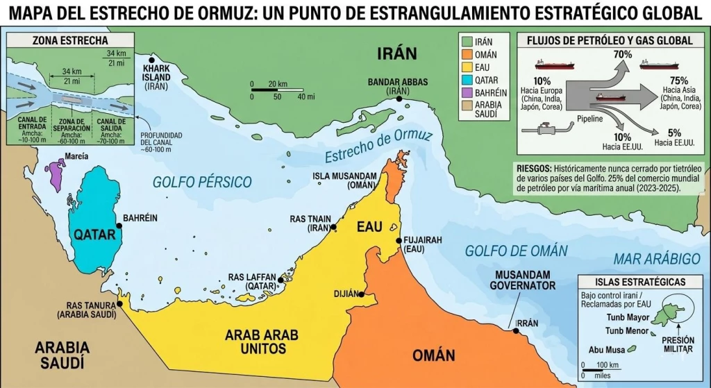 Ante la amenaza de cerrar el Estrecho de Ormuz, se advierte de una problemas económicos y de seguridad alimentaria mundial