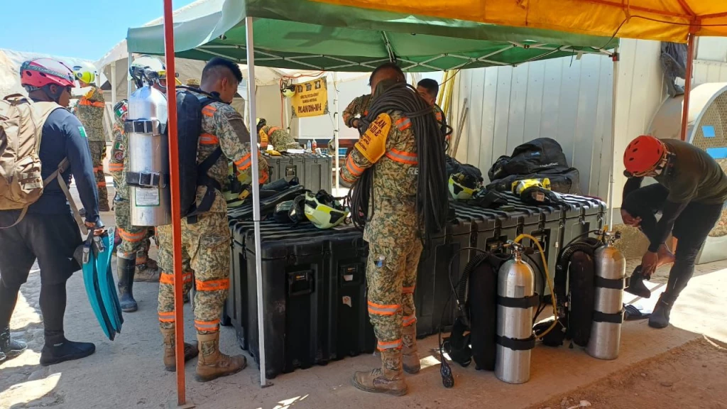 A 13 días del derrumbe en mina Santa Fe, se intensifican las acciones de rescate de tres mineros
