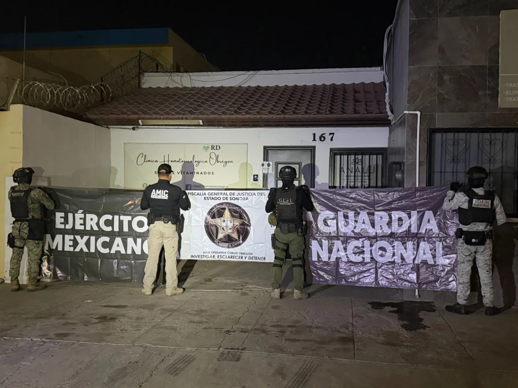 FGJES ejecuta cateo en Ciudad Obregón y asegura soluciones intravenosas