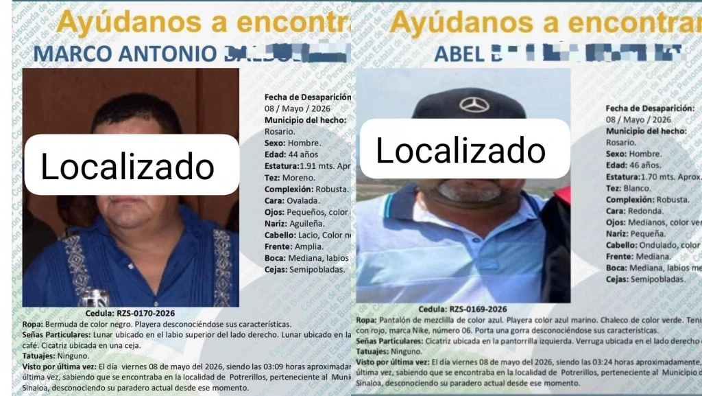 Localizan con vida a dos de los tres hombres desaparecidos en Potrerillos, Rosario