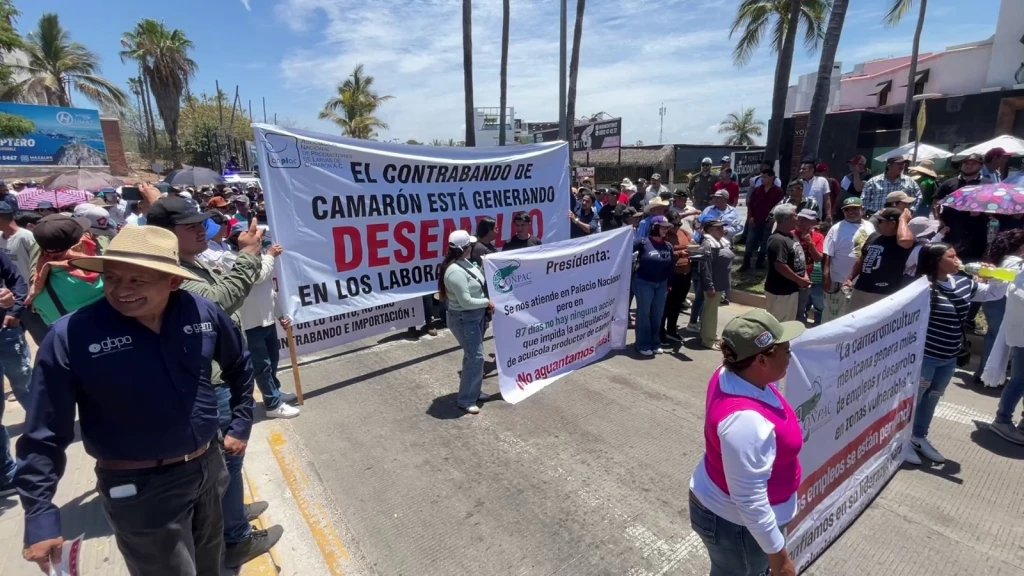 Se manifiestan acuacultores para frenar importación de Camarón