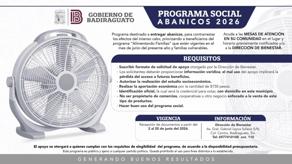 Gobierno de Badiraguato lanza nuevo programa social municipal