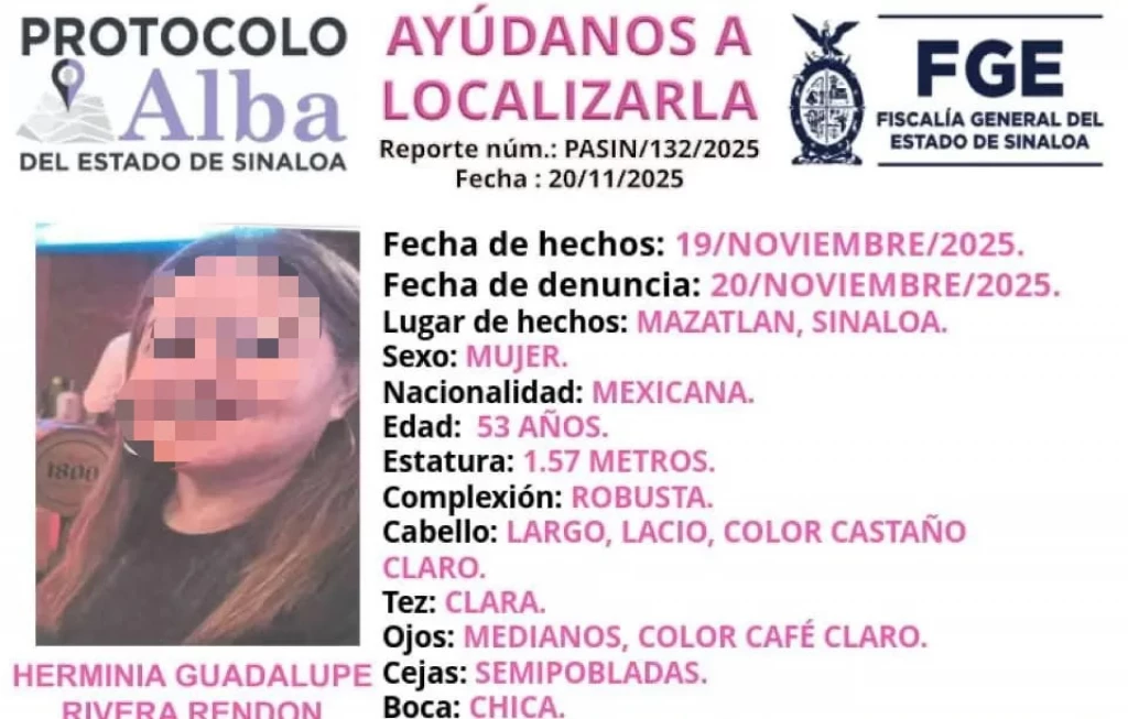 Colectivo de búsqueda confirma que cuerpo encontrado en mayo corresponde a esposa de periodista desaparecida en Mazatlán