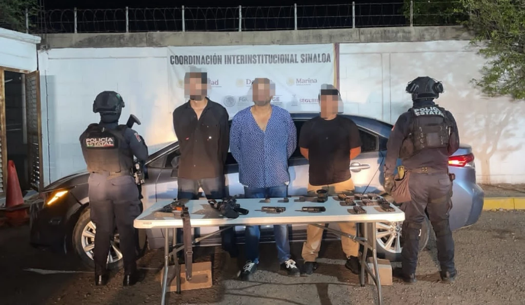 Detienen a tres hombres armados en Culiacán