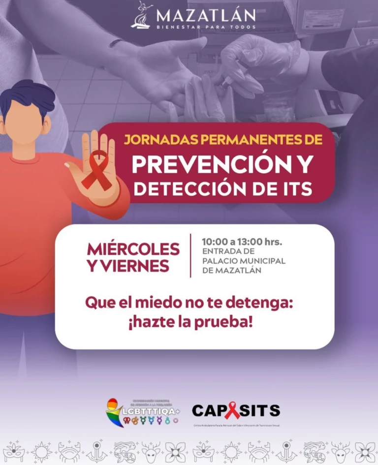 Los miércoles y viernes se realizan jornadas de pruebas rápidas de ITS en Mazatlán