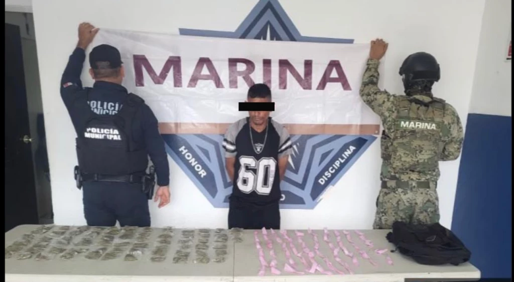 SSPM y Marina detienen a dos hombres con presunta droga en Cajeme